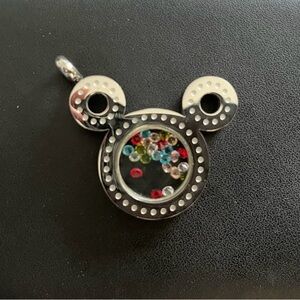 Mickey Mouse Pendant with Colorful Crystals